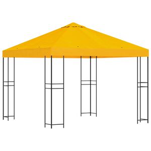 vidaXL Paviljong 3 x 3 m Gul Polyester og st&aring;l 190 gsm