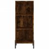 vidaXL Highboard r&oslash;kt eik 34,5x34x180 cm konstruert tre