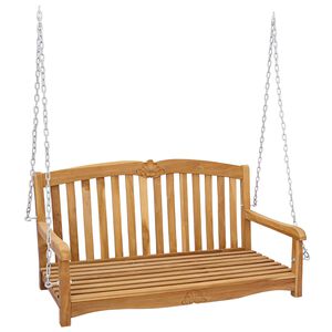 vidaXL Svingbenk 114 x 60 x 60,5 cm Massivt Teaktre Naturlig