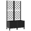vidaXL Hageplanter med espalier og hjul Svart 80 x 40 x 146 cm PP