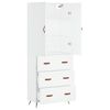 vidaXL Highboard hvit 69,5x34x180 cm konstruert tre