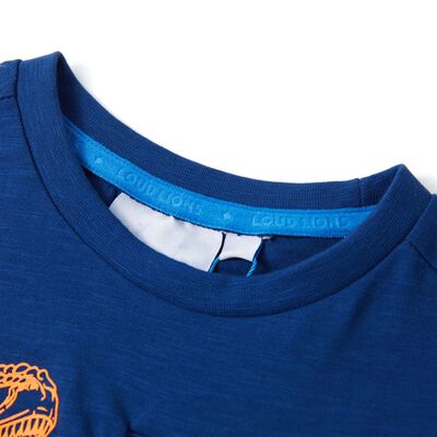 T-skjorte for barn med korte ermer mørkeblå 92