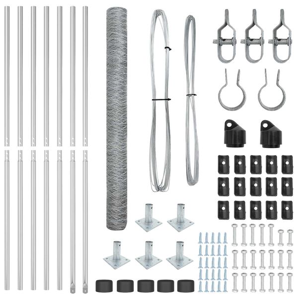 vidaXL Gjerdep&aring;le s&oslash;lv 10 x 1,5 m (36 mm mesh) St&aring;l