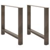 vidaXL Spisebordben naturst&aring;l 2 stk 90x(72-73) cm st&aring;l