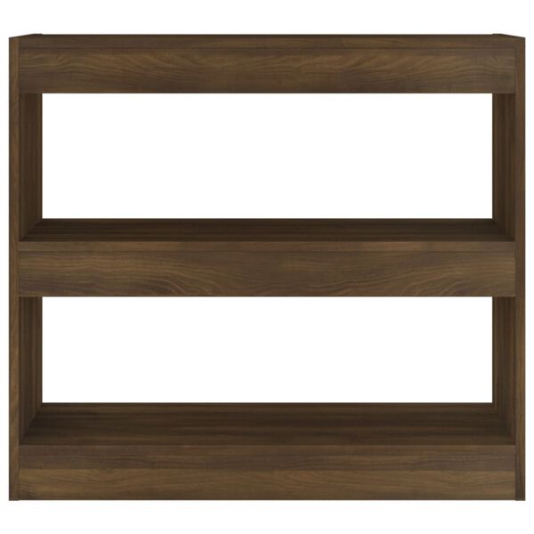 vidaXL Bokhylle/romdeler brun eik 80x30x72 cm