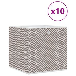vidaXL Oppbevaringsbokser 10 stk brun 32x32x32 cm ikke-vevet stoff