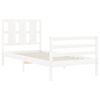 vidaXL Sengeramme med hodegavl hvit single heltre