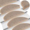 vidaXL Selvklebende trappematter sisal 30 stk 65x21x4 cm lysebeige