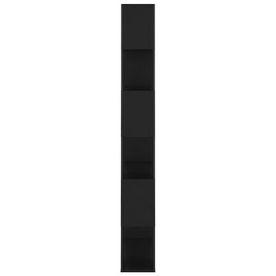 vidaXL Bokhylle/romdeler svart 80x24x186 cm sponplate
