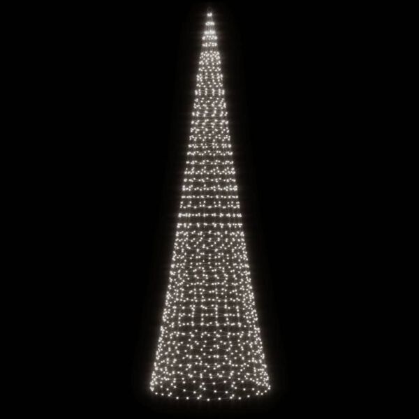 vidaXL LED juletre p&aring; flaggstang 1534 LEDs Kald Hvit 500 cm