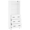 vidaXL Highboard hvit 69,5x34x180 cm konstruert tre