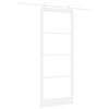 vidaXL Skyved&oslash;r 93 x 232 cm Massivt furutre og glass Hvit
