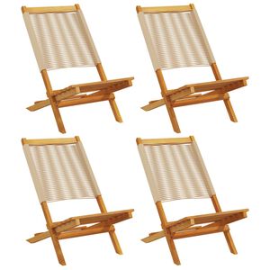 vidaXL Klappstoler 4 stk. beige heltre akasie