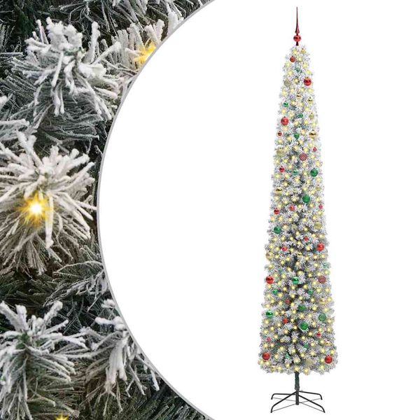 vidaXL Kunstig juletre med 300 LED gr&oslash;nn 270 cm PVC og st&aring;l og plast