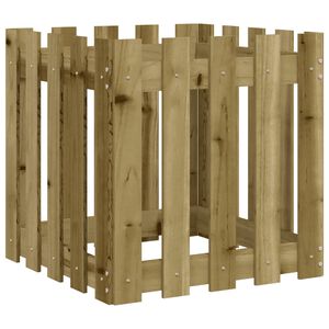vidaXL Plantekasse med gjerdedesign 50x50x50 cm impregnert furu