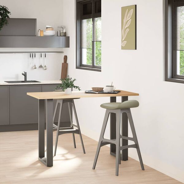 vidaXL Barbordben U-formet 2 stk antrasitt 50x(90-91) cm st&aring;l