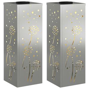 vidaXL Solenergi LED stibelys 2 stk. Varmhvit 18 x 18 x 50 cm