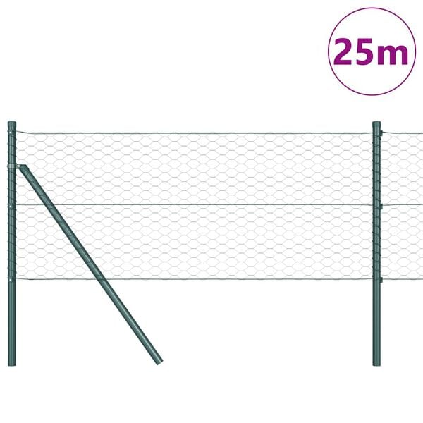 vidaXL Gjerdep&aring;le gr&oslash;nn 25 x 0,6 m (36 mm mesh) St&aring;l og PVC