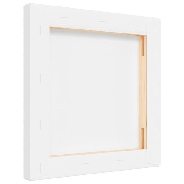 vidaXL Strukkede lerret 12 stk hvitt stoff og heltre furu