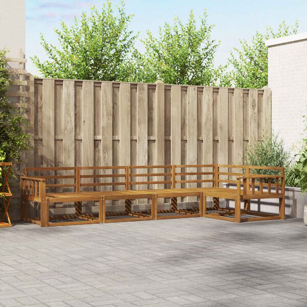 vidaXL Utend&oslash;rs sofa-sett 5 pcs Naturlig Solid akasietre