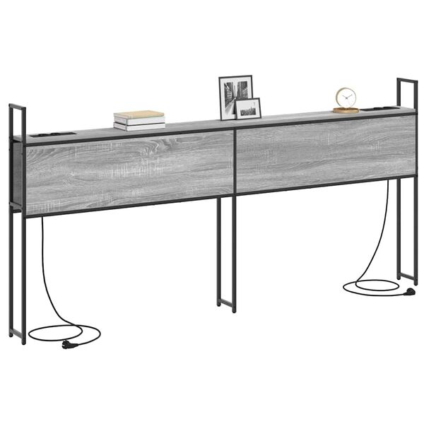 vidaXL Oppbevaringshodegjerde med Ladeplass Gr&aring; sonoma 180 cm