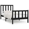 vidaXL Sengeramme svart heltre 75x190 cm Small Single
