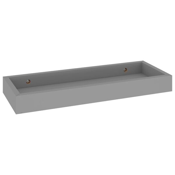 vidaXL Loggia-vegghyller 2 stk gr&aring; 40x15x4 cm MDF