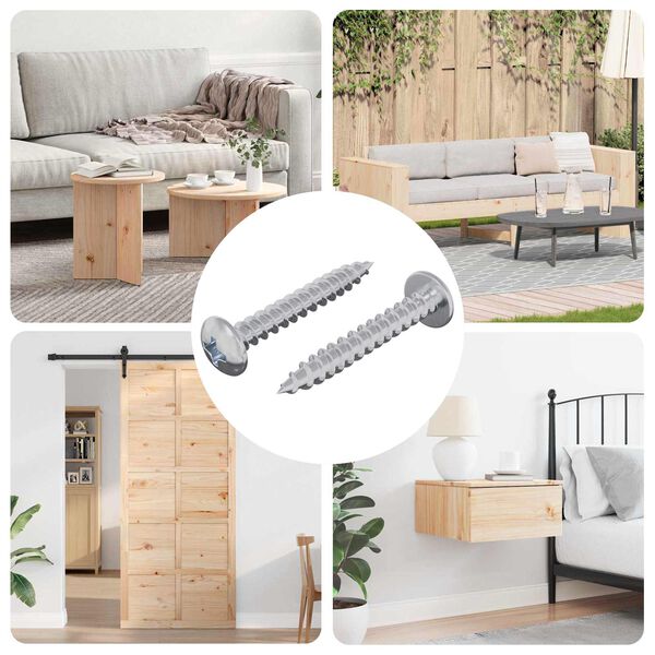 vidaXL Treskrue 2 pcs s&oslash;lv &Oslash; 8,6 x 31 mm Jern