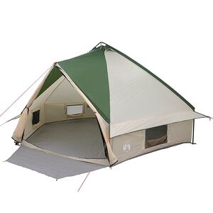 vidaXL Teepee Tent 10-Person 10 person Gr&oslash;nn og hvit