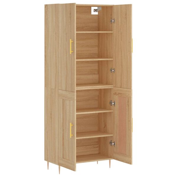 vidaXL Highboard sonoma eik 69,5x34x180 cm konstruert tre