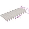 vidaXL Selvklebende trappematter sisal 15 stk 65x21x4 cm platina