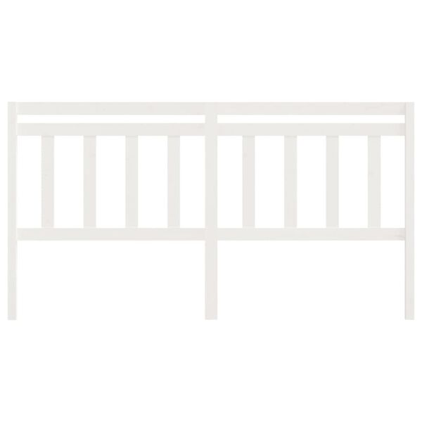 vidaXL Sengegavl hvit 206x4x100 cm heltre furu