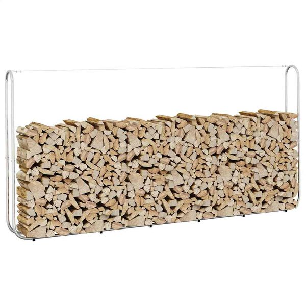 vidaXL Vedstativ 300x25x150 cm Galvanisert st&aring;l