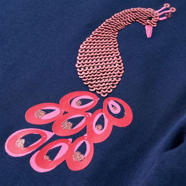 T-skjorte for barn med lange ermer marinebl&aring; 104