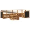 vidaXL Seksjonssofa Sett 5 pcs Naturlig Solid akasietre