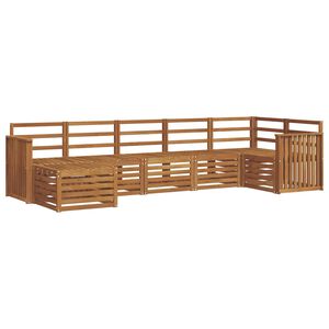 vidaXL Utend&oslash;rs sofa-sett 7 stk. Naturlig