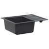 vidaXL Oppvaskkum med avrenningsfelt Granitt 57,5 x 46 x 28 cm