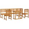 vidaXL Hage Bistro Sett 6 pcs Brun Solid akasietre