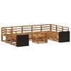 vidaXL Sofasett 10 pcs Naturlig Solid akasietre