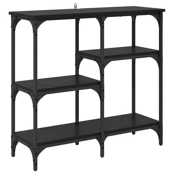 vidaXL Konsollbord med hylle Svart Eik 80 x 29 x 75 cm Konstruert tre