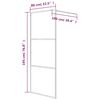vidaXL Dusjvegg svart 80x195 cm halvfrostet ESG-glass