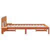 vidaXL Sengestamme med hodegjerde Vokset Brun 140 x 200 cm Massiv furu