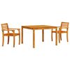 vidaXL Hage Spisegruppe 3 stk. Brun Solid akasietre