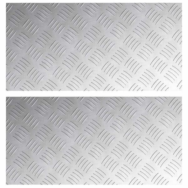 vidaXL Trinn Rektangul&aelig;r 2 pcs s&oslash;lv 60 x 30 cm Aluminium