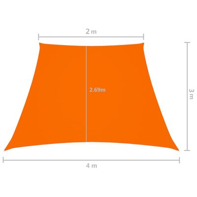 vidaXL Solseil oxfordstoff trapesformet 2/4x3 m oransje