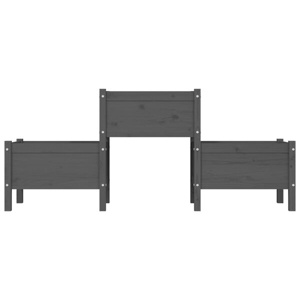 vidaXL Plantekasse grå 178,5x44x75 cm heltre furu