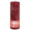 Bolsius Rustikke søylelys Shine 4 stk 190x68 mm fløyelsrød