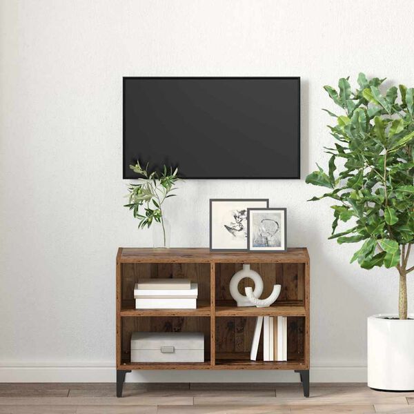 vidaXL TV-benksett Veggmontert Brun 69,5 x 30 x 50 cm Konstruert tre