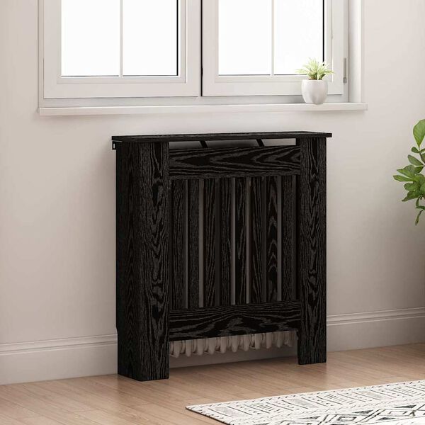vidaXL Radiator Deksel Svart Eik 78 x 19 x 81,5 cm Konstruert tre