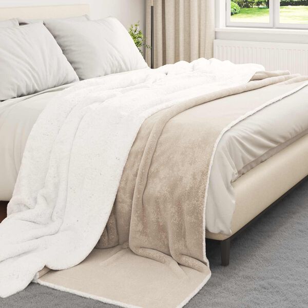 vidaXL Kastteppe Beige 220 x 240 cm Fleece